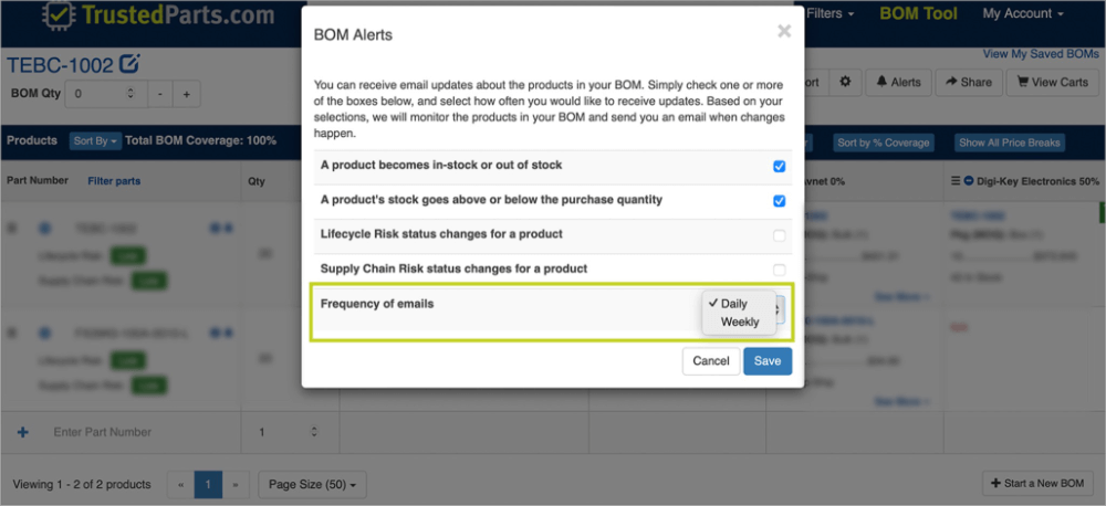 BOM alerts step 4